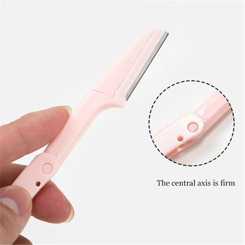 1/3pcs Foldable Portable Eyebrow Trimmer Makeup Facial Eyebrow Lip Folding Razor Hair Remover Sharp Stainless Steel Makeup Tools
