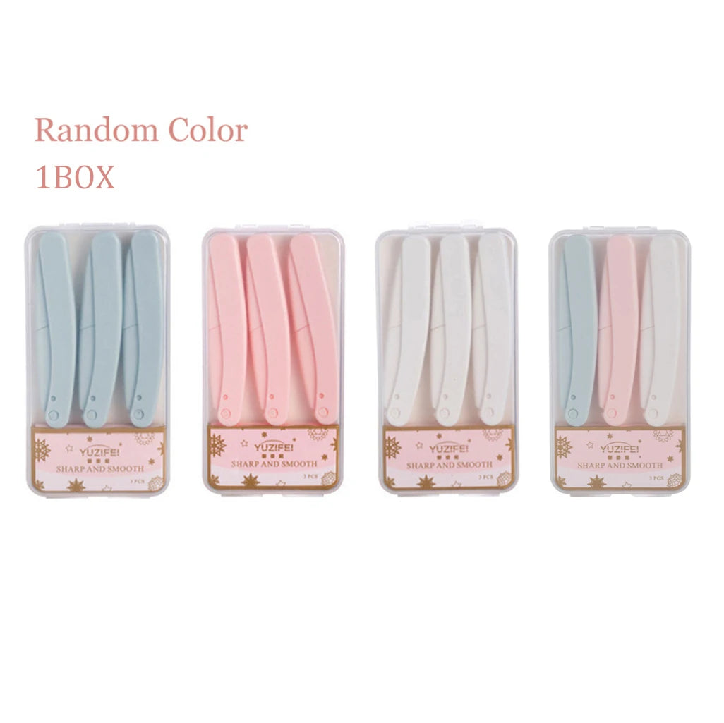1/3pcs Foldable Portable Eyebrow Trimmer Makeup Facial Eyebrow Lip Folding Razor Hair Remover Sharp Stainless Steel Makeup Tools
