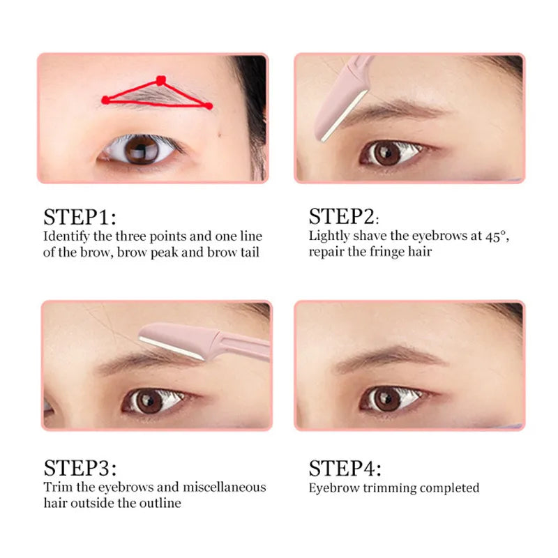 1/3pcs Foldable Portable Eyebrow Trimmer Makeup Facial Eyebrow Lip Folding Razor Hair Remover Sharp Stainless Steel Makeup Tools