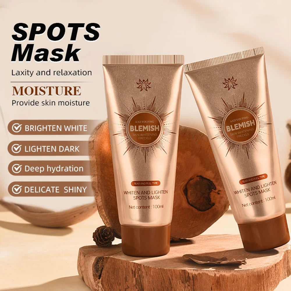 Whiten Lighten Spots Peel-Off Facial Mask Anti-Blemish Freckle Blackhead Removal Deep Cleansing Peeling Brightening Face Mask