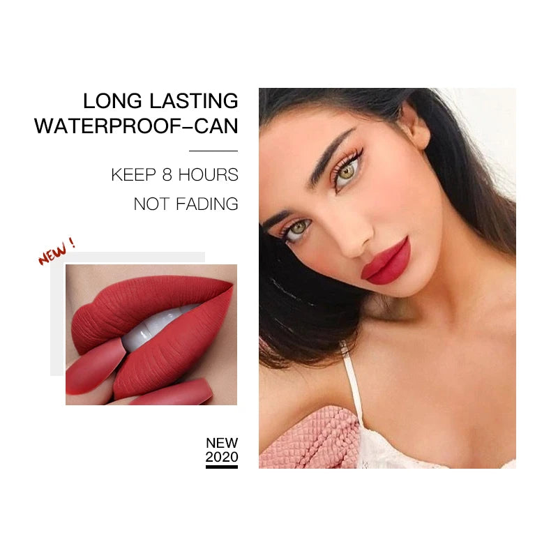 BEAUTY GLAZED 24 Colors Matte Lipstick Set Waterproof Long Lasting Lip Gloss Nude Velvet Pigment Batom Women Fashion Lip Makeup