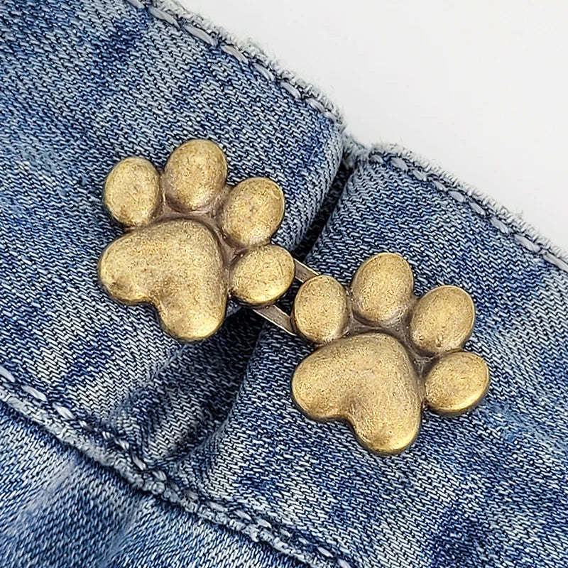 1pair Five Star Waist Buckle Detachable Pant Clips Jeans Button Snaps Simple Adjustable No Sewing Waistband Clothing Accessories