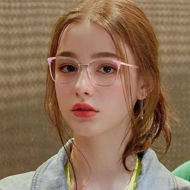 Retro Lady Cat Eye Glasses Frame Anti Blue Light Photochromic Glasses Computer Goggles Women Eyewear Clear Lens Gafas Mujer