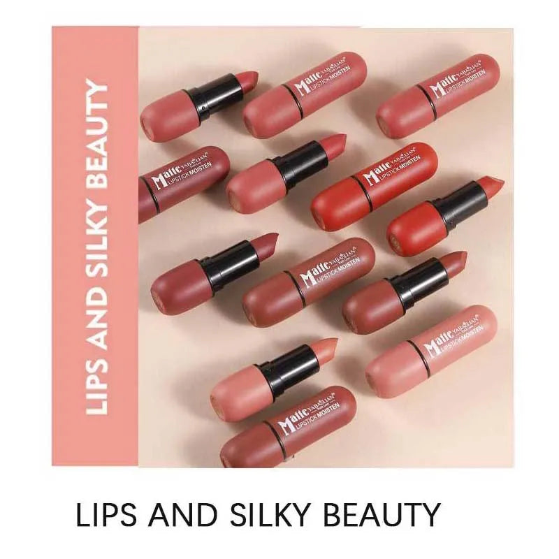 Matte Lipstick Long-Lasting Waterproof Classic High Pigment Velvet Topcoat Lip Cosmetics