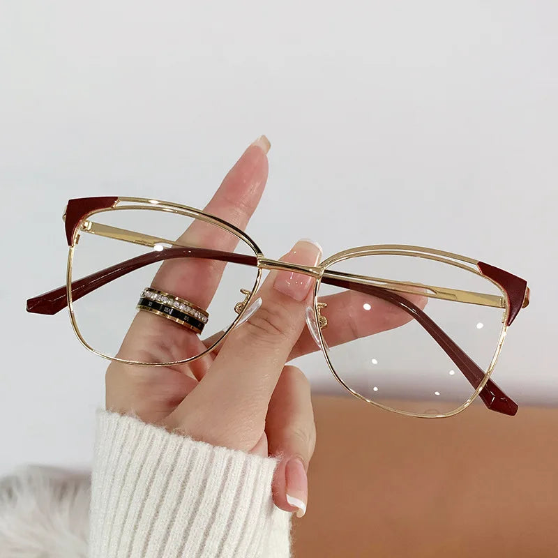 Retro Lady Cat Eye Glasses Frame Anti Blue Light Photochromic Glasses Computer Goggles Women Eyewear Clear Lens Gafas Mujer