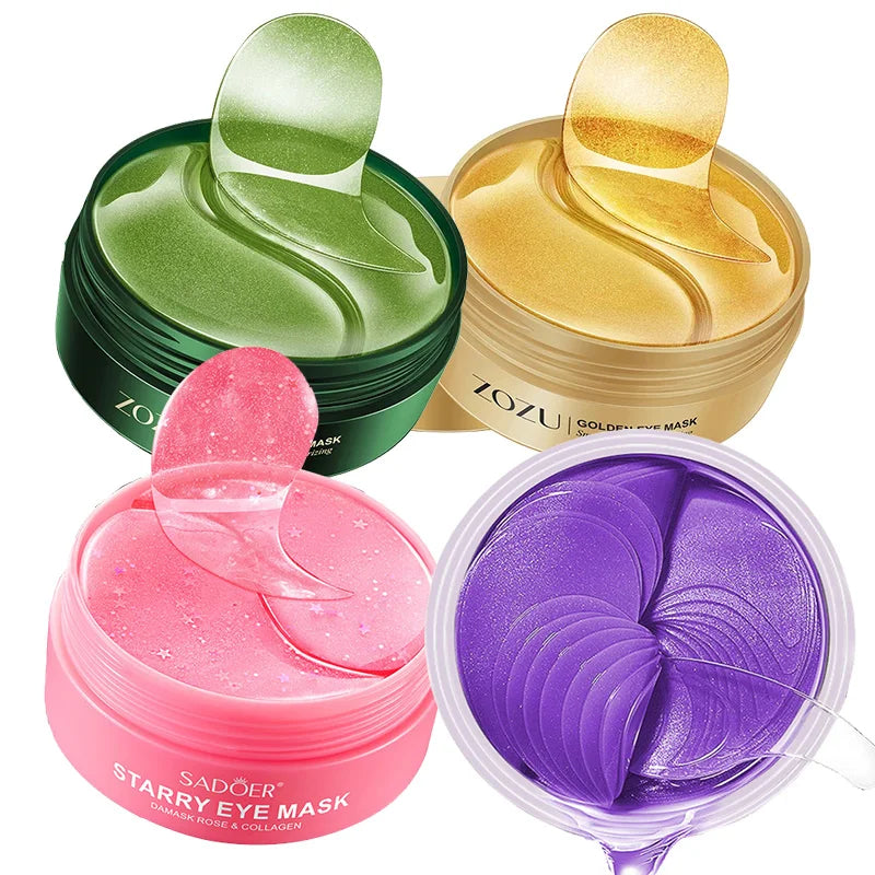 240pcs=120pairs Eye patches Hyaluron Acid & Gold & Seaweed & Black Pearl Hydrating Moisturizing Crystal Collagen Gel Eye Mask