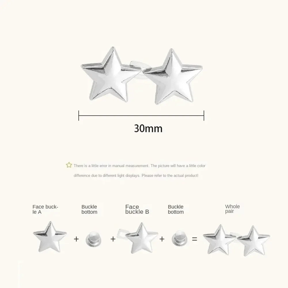 1pair Five Star Waist Buckle Detachable Pant Clips Jeans Button Snaps Simple Adjustable No Sewing Waistband Clothing Accessories