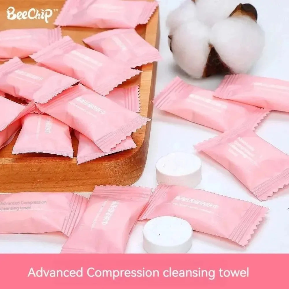 Compressed Towels Travel In Compressed Bag Suitable For Sensitive Skin Cotton Cleansing Towel Disposable Face Pack  20Pcs