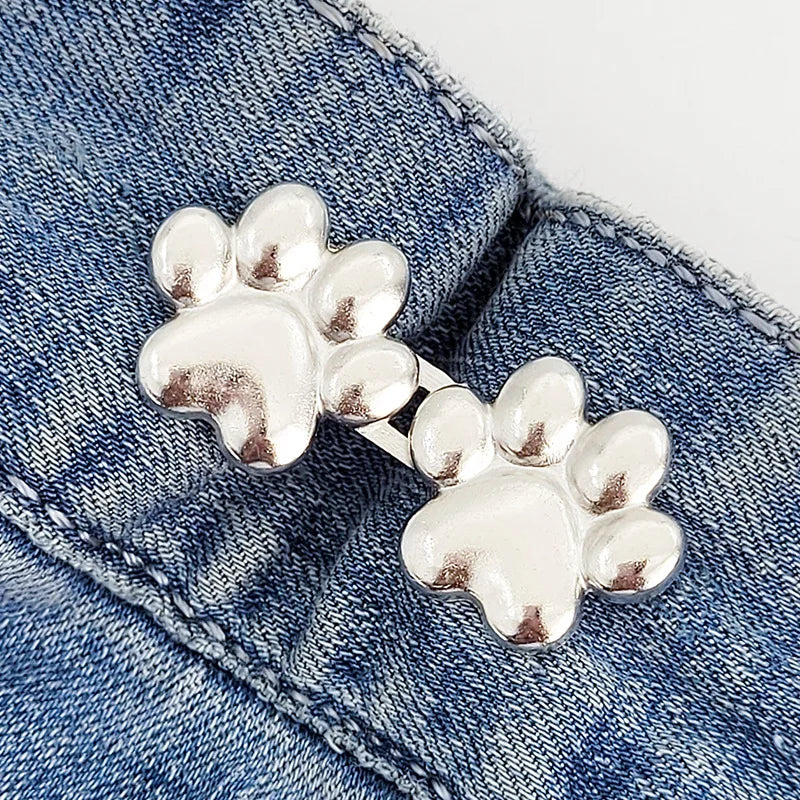 1pair Five Star Waist Buckle Detachable Pant Clips Jeans Button Snaps Simple Adjustable No Sewing Waistband Clothing Accessories