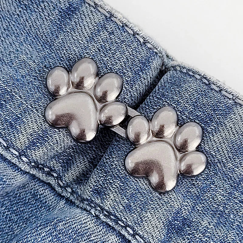 1pair Five Star Waist Buckle Detachable Pant Clips Jeans Button Snaps Simple Adjustable No Sewing Waistband Clothing Accessories