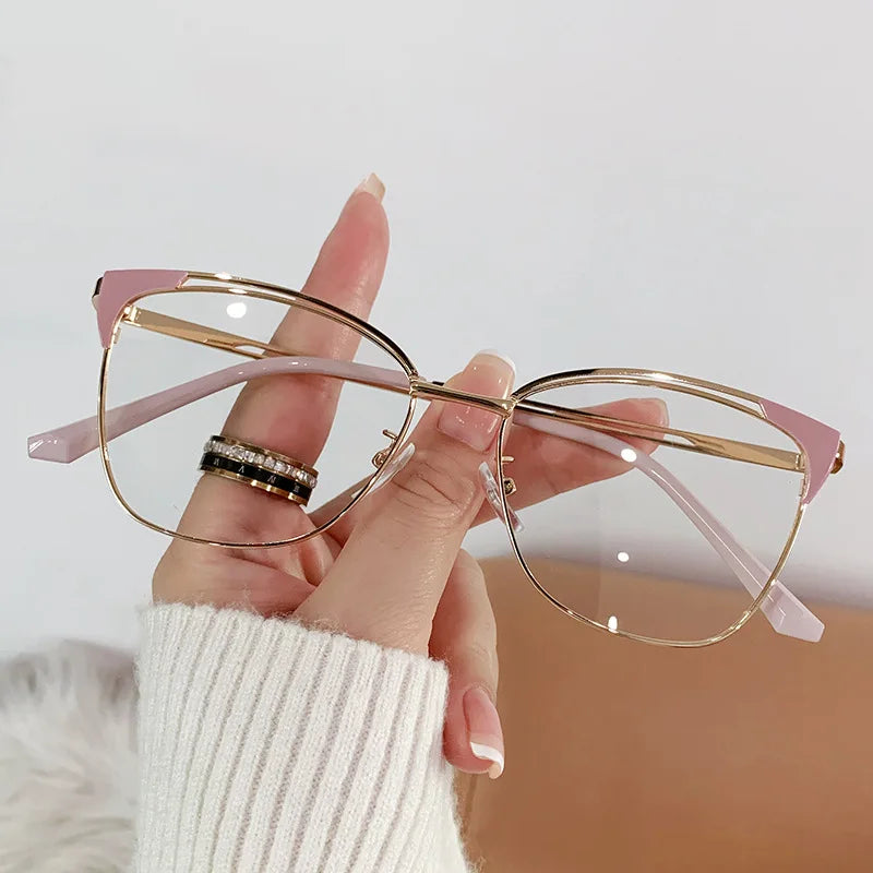 Retro Lady Cat Eye Glasses Frame Anti Blue Light Photochromic Glasses Computer Goggles Women Eyewear Clear Lens Gafas Mujer