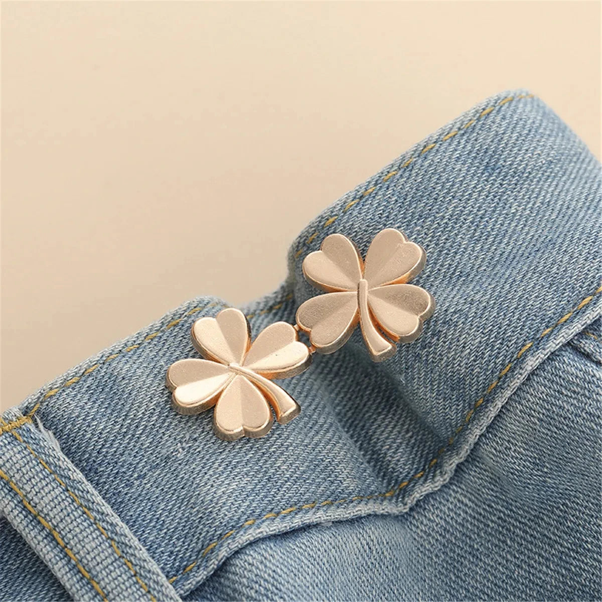 1pair Five Star Waist Buckle Detachable Pant Clips Jeans Button Snaps Simple Adjustable No Sewing Waistband Clothing Accessories