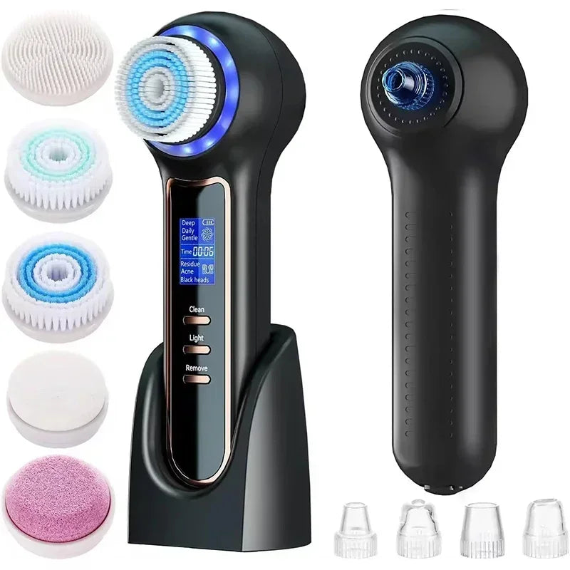 5 in 1 Electric Facial Cleansing Brush Blackhead Remover Pore Vacuum Cleaner Deep Cleaning Face Care Black Head Removal Machine