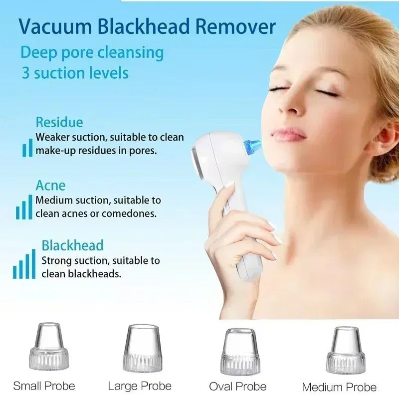 5 in 1 Electric Facial Cleansing Brush Blackhead Remover Pore Vacuum Cleaner Deep Cleaning Face Care Black Head Removal Machine