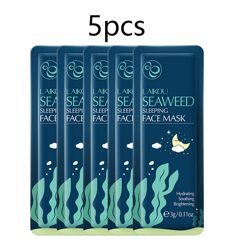 LAIKOU Sakura Moisturizing Facial Mask Hydrating Sleeping Face Sheet Masks Repairing & Nourishing Night Face Mask Skin Care 5pcs