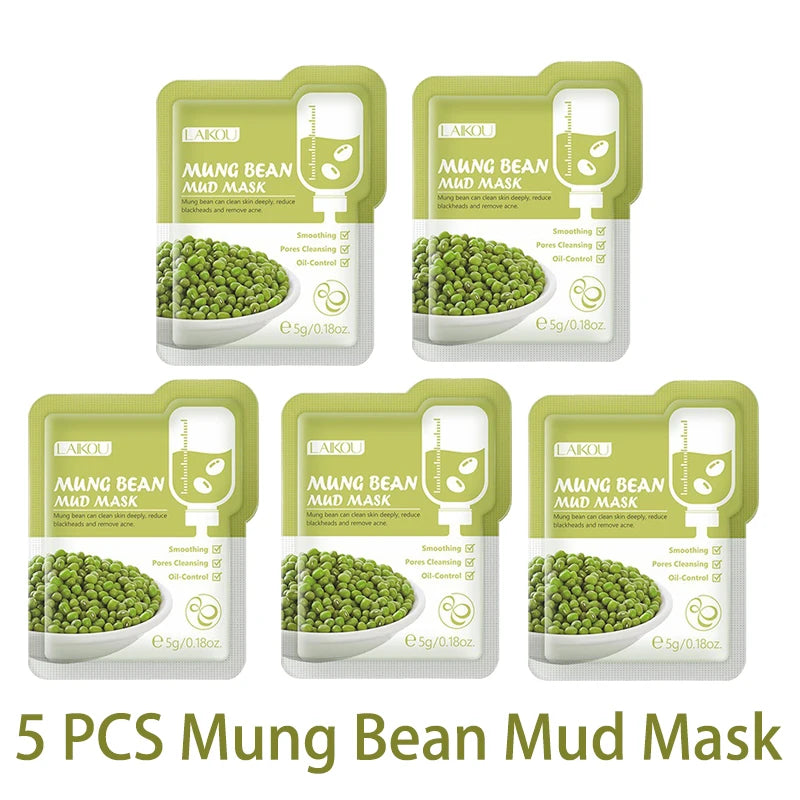 LAIKOU Sakura Moisturizing Facial Mask Hydrating Sleeping Face Sheet Masks Repairing & Nourishing Night Face Mask Skin Care 5pcs