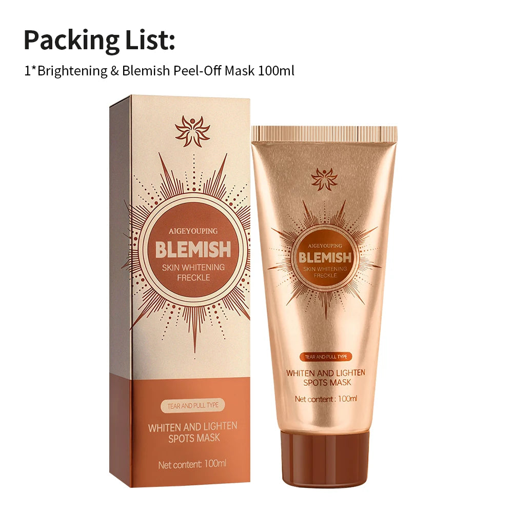 Whiten Lighten Spots Peel-Off Facial Mask Anti-Blemish Freckle Blackhead Removal Deep Cleansing Peeling Brightening Face Mask