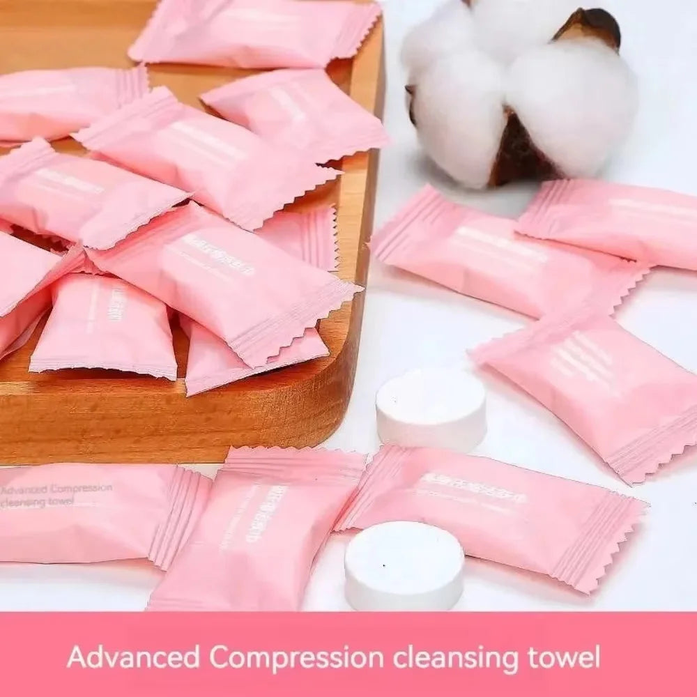Compressed Towels Travel In Compressed Bag Suitable For Sensitive Skin Cotton Cleansing Towel Disposable Face Pack  20Pcs