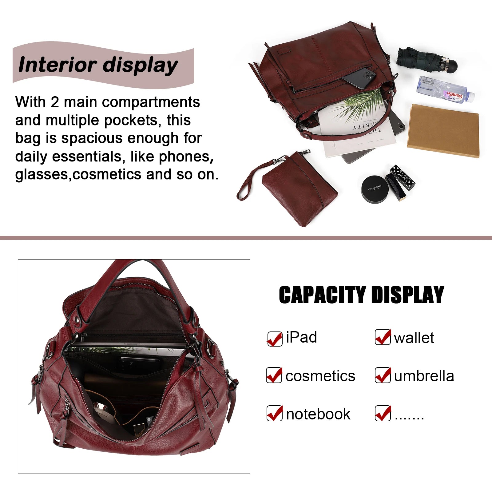 Women Handbags Female Designer Brand Shoulder Bags for Travel Weekend Outdoor Feminine Bolsas Leather Large Messenger bag