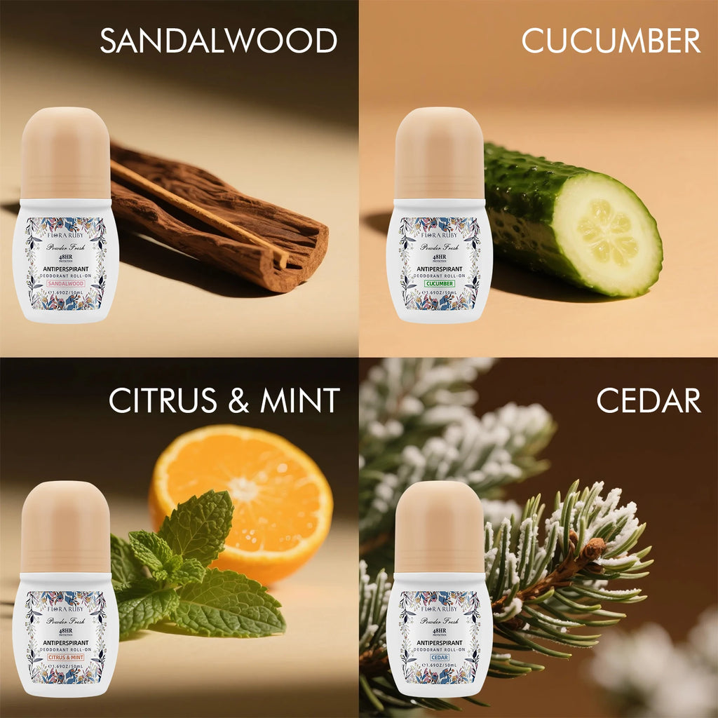 50ml Roll On Deodorant Whole Body Anti Sweat Deodorant Roller Ball Balm Refreshing Fragrance Underarm Armpit Body Remove Odor
