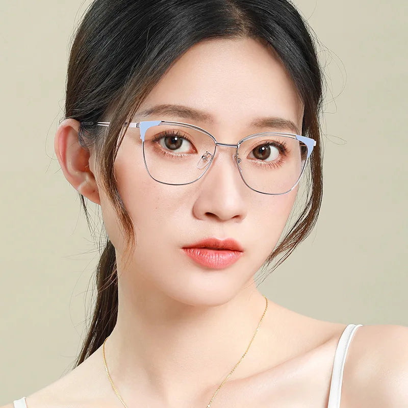 Retro Lady Cat Eye Glasses Frame Anti Blue Light Photochromic Glasses Computer Goggles Women Eyewear Clear Lens Gafas Mujer